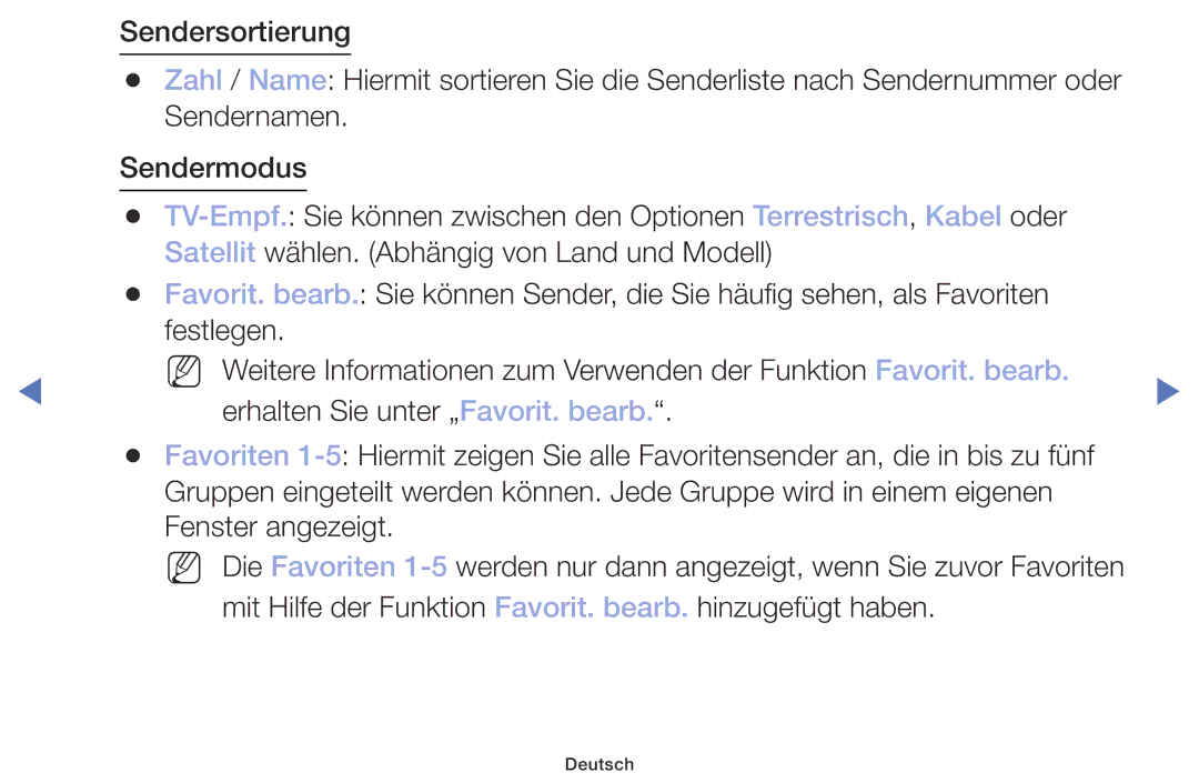 Samsung UE32M4005AKXXC, UE40M5075AUXXC, UE49M5075AUXXC manual Mit Hilfe der Funktion Favorit. bearb. hinzugefügt haben 