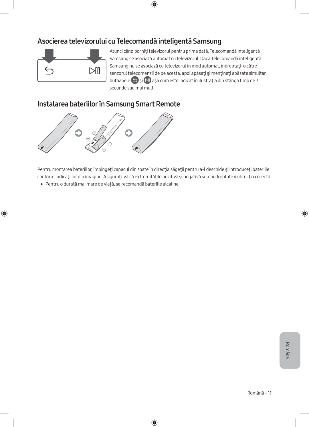 Samsung UE50MU6102KXXH, UE40MU6102KXXH, UE50MU6172UXXH manual Asocierea televizorului cu Telecomandă inteligentă Samsung 