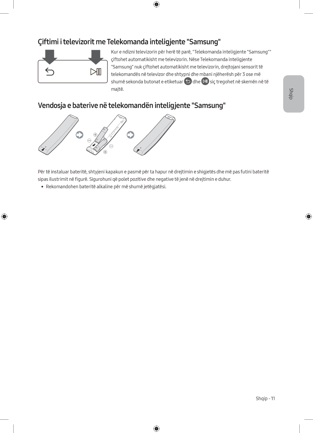 Samsung UE50MU6172UXXH, UE40MU6102KXXH, UE55MU6172UXXH manual Çiftimi i televizorit me Telekomanda inteligjente Samsung 