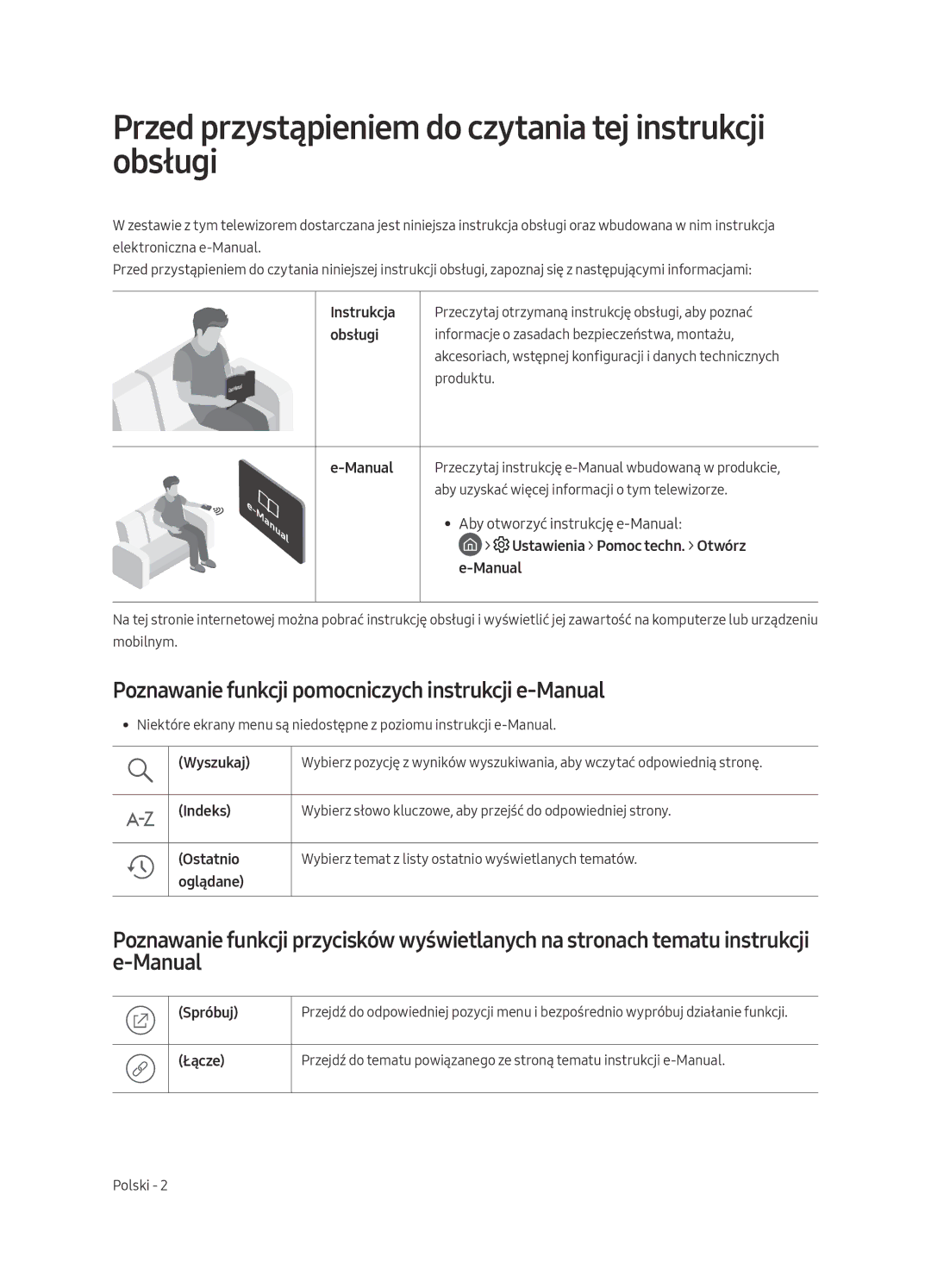 Samsung UE55MU6402UXXH, UE40MU6402UXXH, UE65MU6402UXXH manual Przed przystąpieniem do czytania tej instrukcji obsługi 