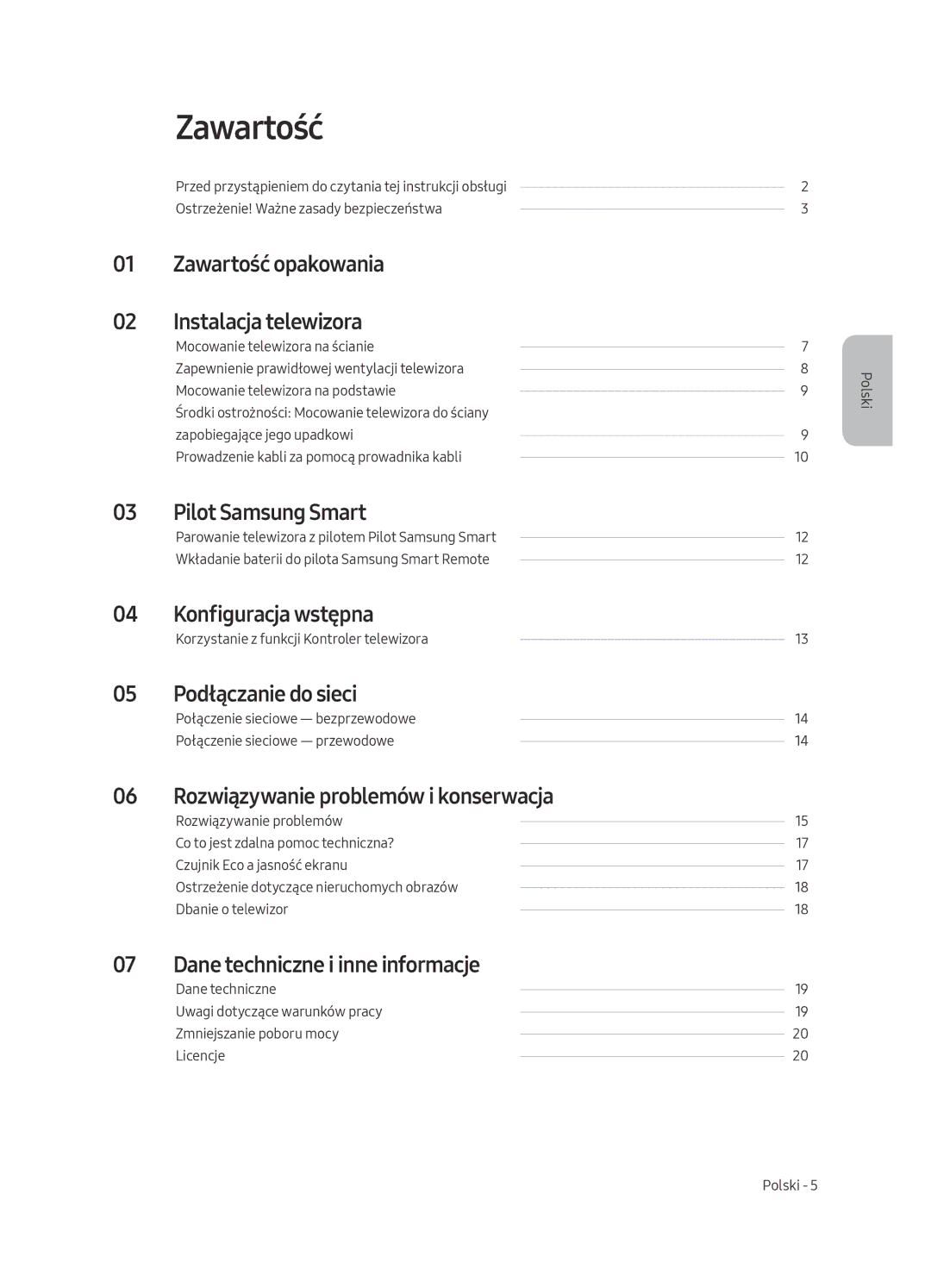 Samsung UE65MU6402UXXH, UE40MU6402UXXH, UE55MU6402UXXH, UE49MU6402UXXH manual Zawartość 