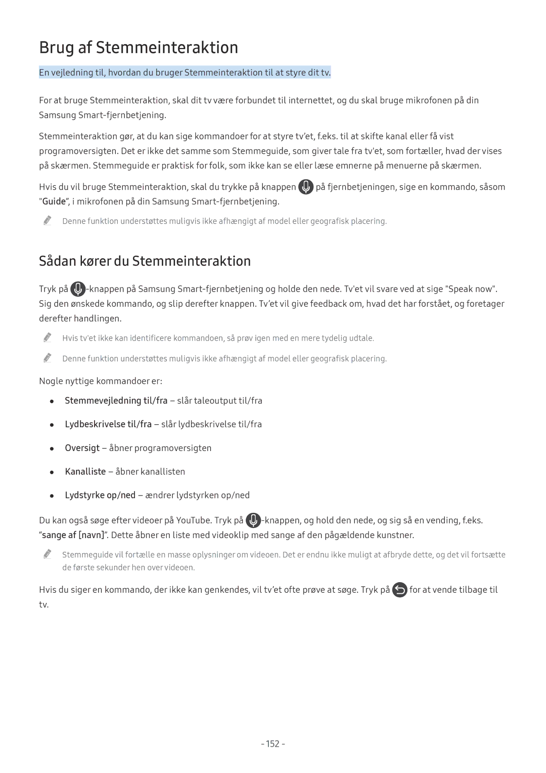 Samsung UE50MU6125KXXC, UE40MU6455UXXC, QE75Q7FAMTXXC manual Brug af Stemmeinteraktion, Sådan kører du Stemmeinteraktion 