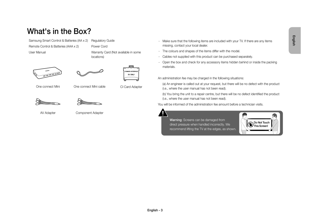 Samsung UE40S9AUXXC manual Whats in the Box? 