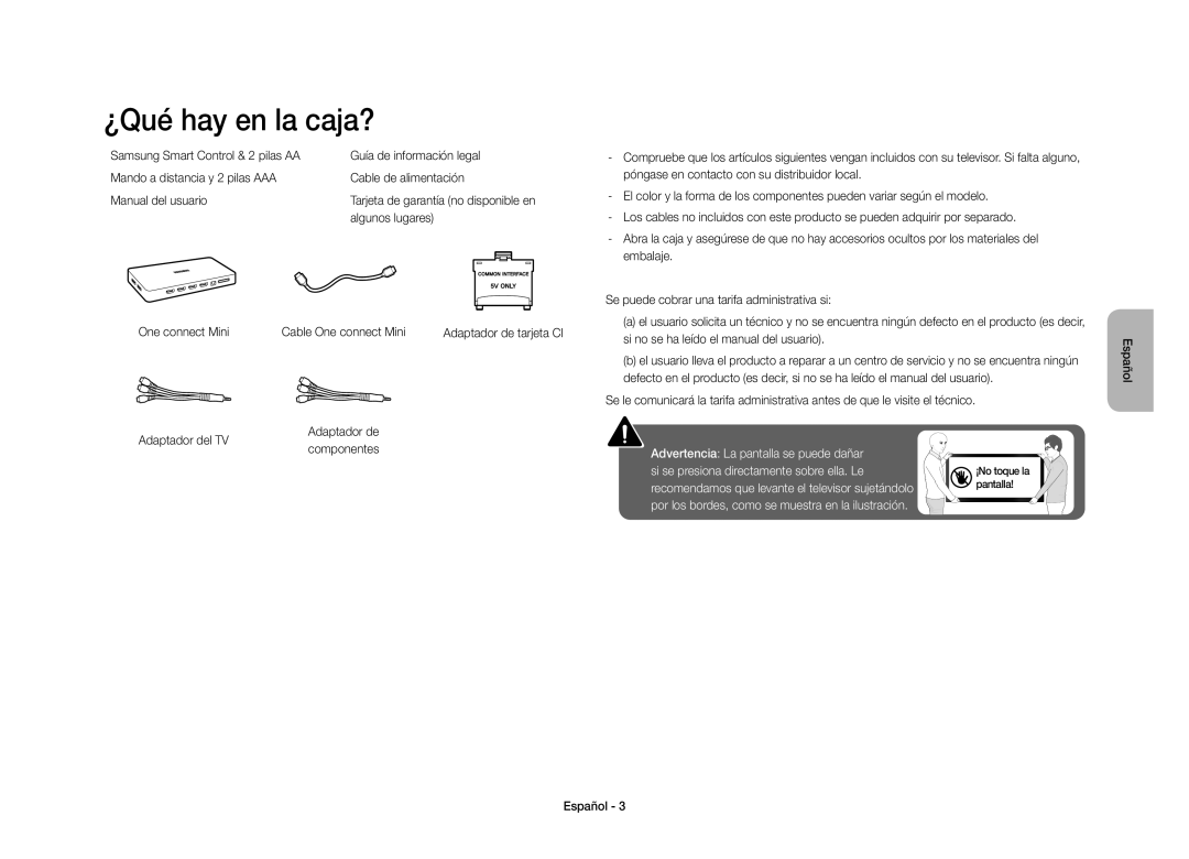 Samsung UE40S9AUXXC manual ¿Qué hay en la caja?, Adaptador del TV 