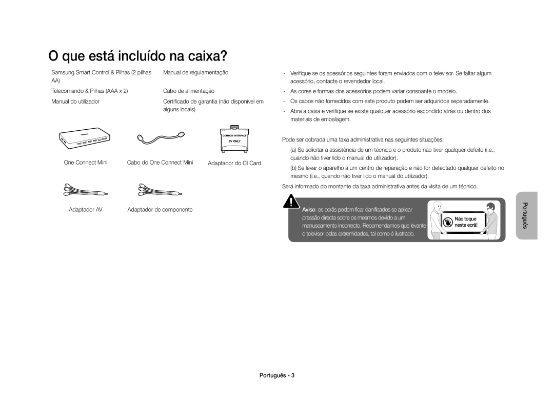 Samsung UE40S9AUXXC manual Que está incluído na caixa?, Adaptador AV 