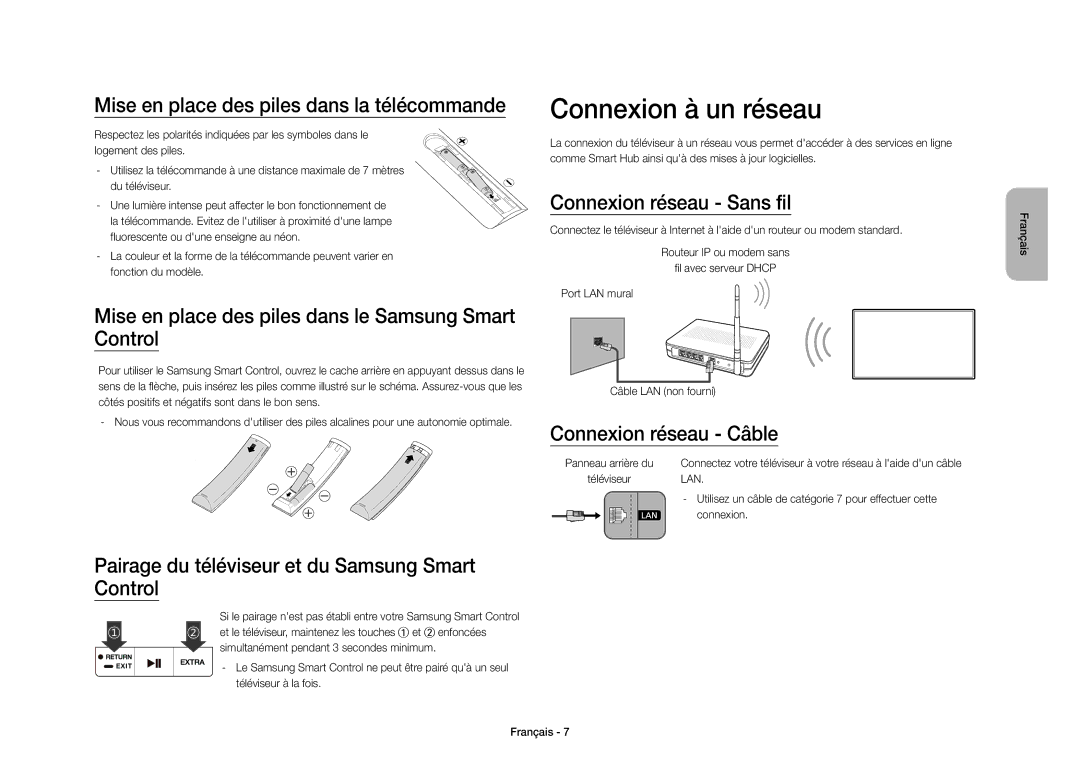 Samsung UE40S9AUXZF manual Connexion à un réseau 