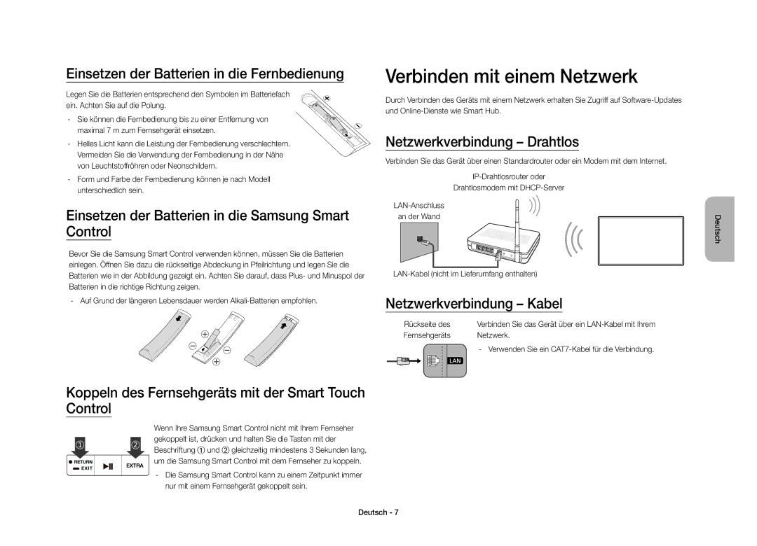 Samsung UE40S9AUXZF manual Verbinden mit einem Netzwerk 