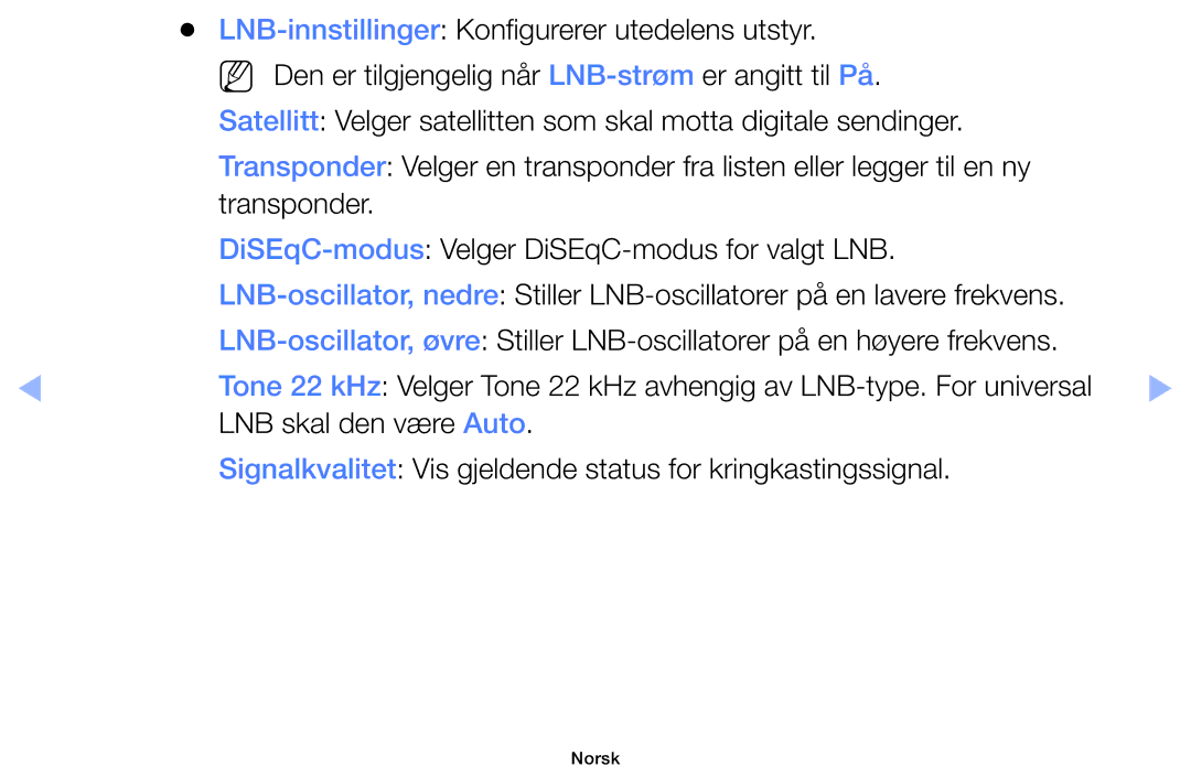 Samsung UE40F5005AKXXE, UE42F5005AKXXE, UE32F4005AWXXE, UE46F5005AKXXE, UE32F5005AKXXE, UE50F5005AKXXE manual Norsk 