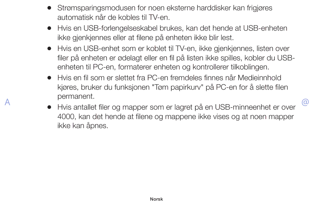 Samsung UE50F5005AKXXE, UE42F5005AKXXE, UE32F4005AWXXE, UE46F5005AKXXE, UE32F5005AKXXE, UE40F5005AKXXE manual Ikke kan åpnes 