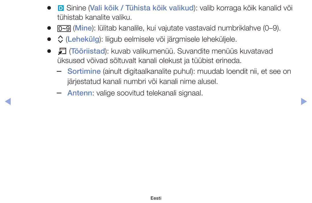 Samsung UE42F5070SSXZG, UE42F5000AWXZG, UE42F5000AWXBT, UE32F5000AWXBT manual Järjestatud kanali numbri või kanali nime alusel 