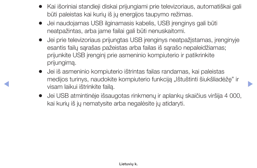 Samsung UE40F5000AWXBT, UE42F5070SSXZG, UE42F5000AWXZG, UE42F5000AWXBT, UE32F5000AWXBT manual Visam laikui ištrinkite failą 