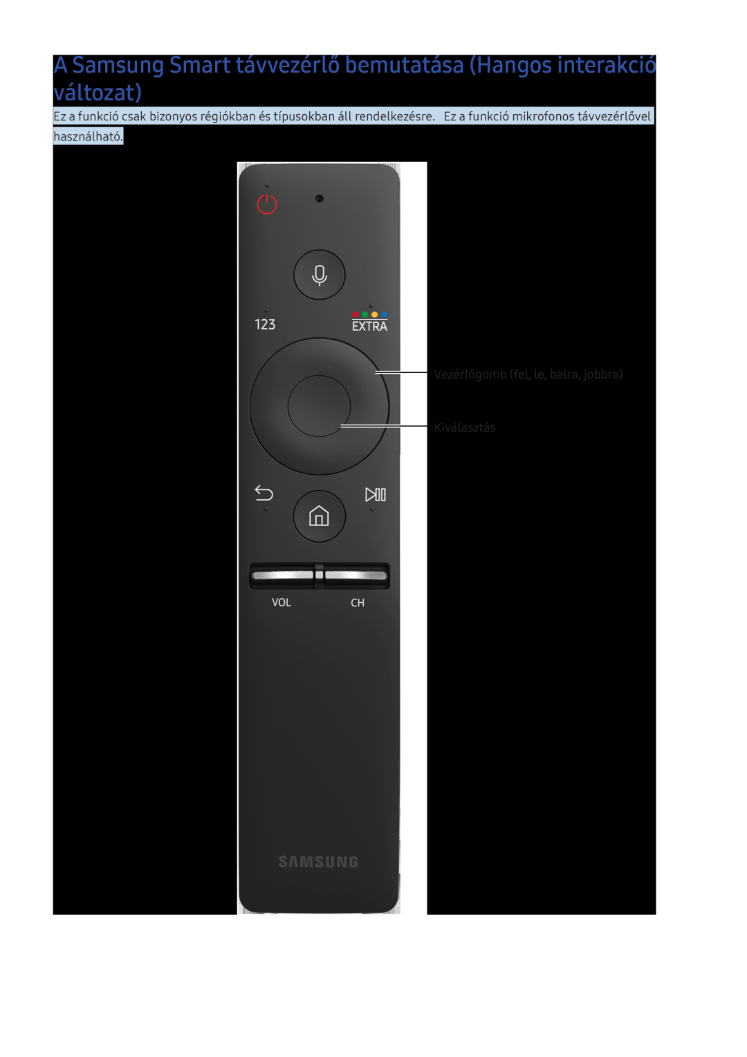 Samsung UE50KU6000WXXH, UE43KS7590UXZG, UE49KS7090UXZG A Samsung Smart távvezérlő bemutatása Hangos interakció változat 