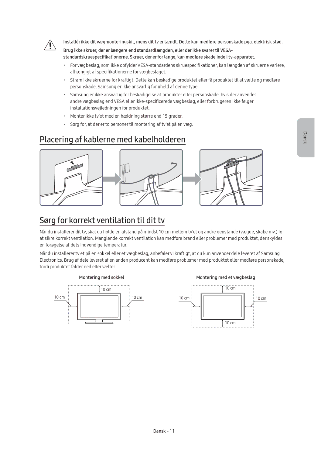 Samsung UE49KU6505UXXE, UE43KU6505UXXE, UE65KU6505UXXE, UE55KU6505UXXE manual Montering med sokkel 