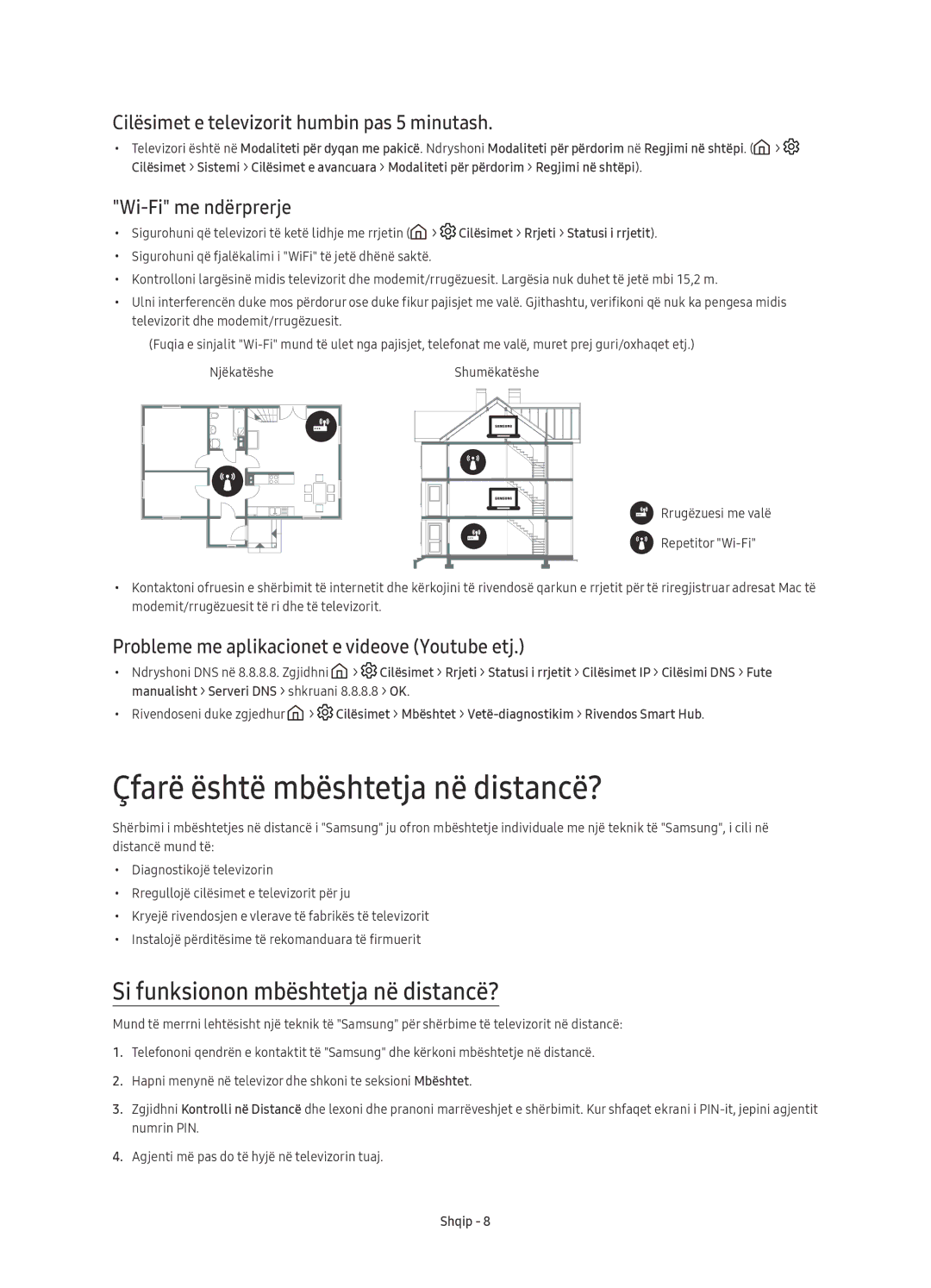 Samsung UE43KU6510SXXH Çfarë është mbështetja në distancë?, Si funksionon mbështetja në distancë?, Wi-Fi me ndërprerje 