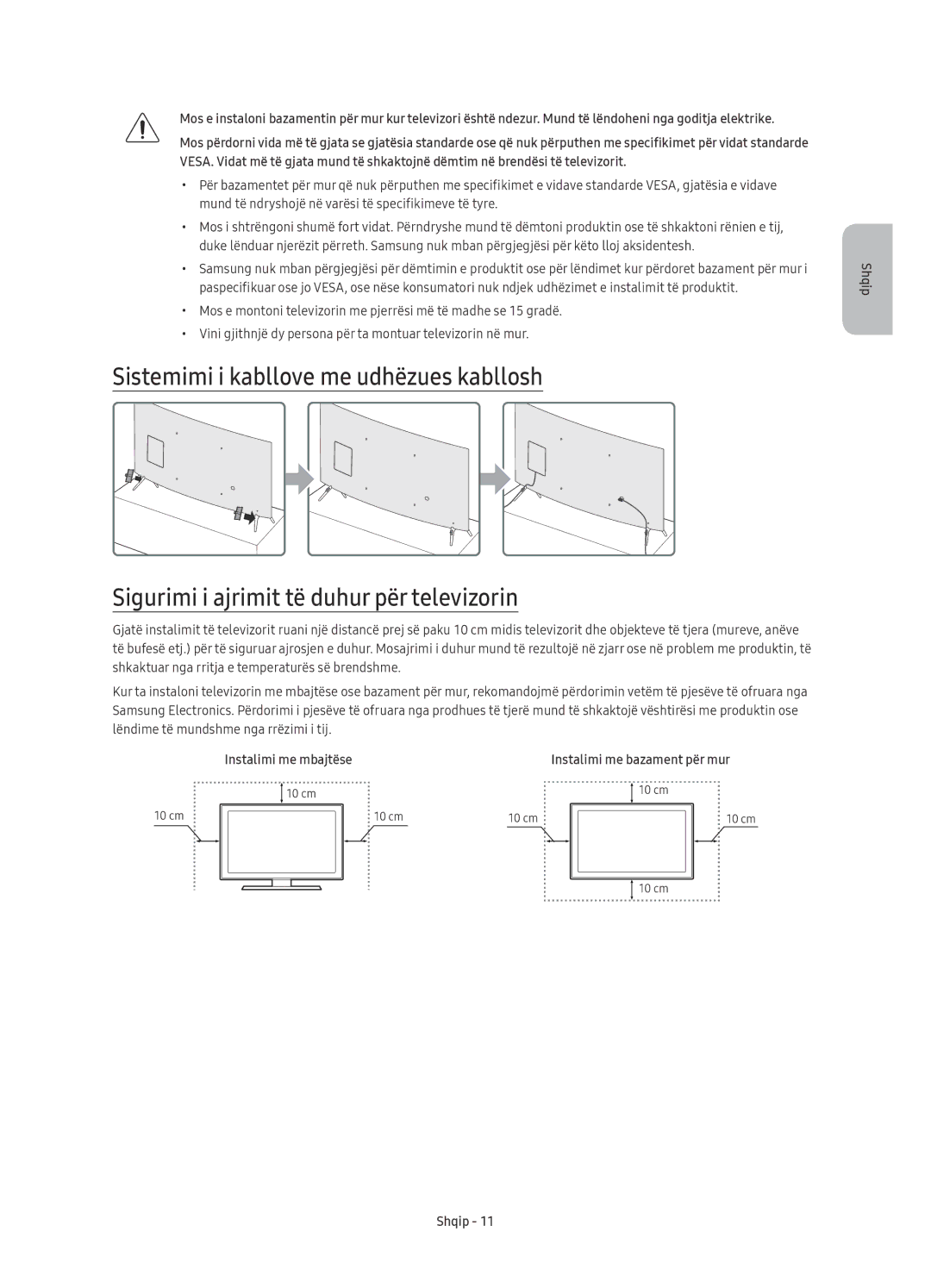 Samsung UE49KU6510SXXH, UE43KU6512UXXH, UE55KU6512UXXH, UE49KU6512UXXH, UE55KU6510SXXN, UE43KU6510SXXH Instalimi me mbajtëse 