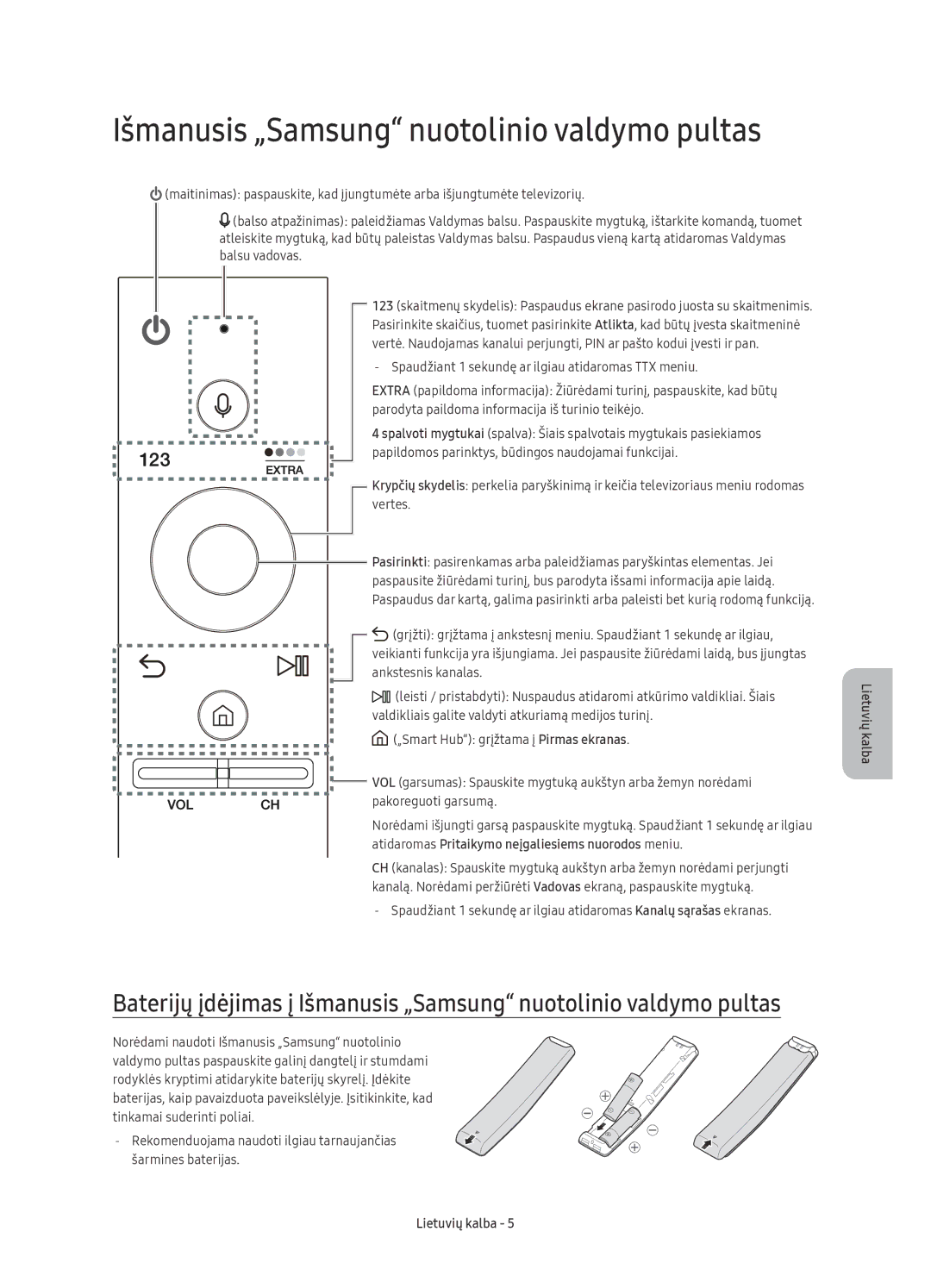 Samsung UE55KU6510SXXN, UE43KU6512UXXH, UE55KU6512UXXH, UE49KU6512UXXH manual Išmanusis „Samsung nuotolinio valdymo pultas 