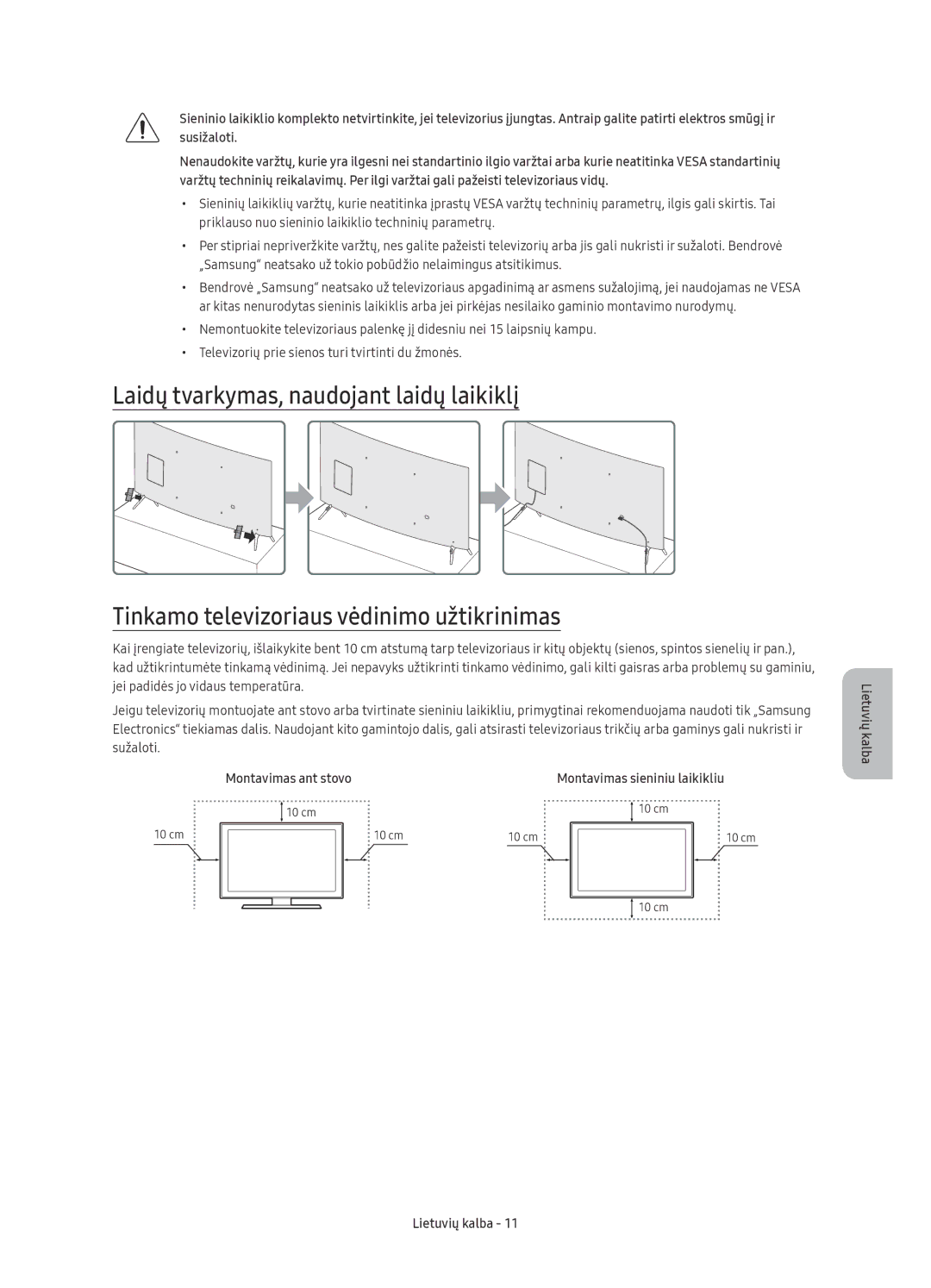 Samsung UE43KU6512UXXH, UE55KU6512UXXH, UE49KU6512UXXH, UE55KU6510SXXN, UE43KU6510SXXH, UE55KU6510SXXH Montavimas ant stovo 