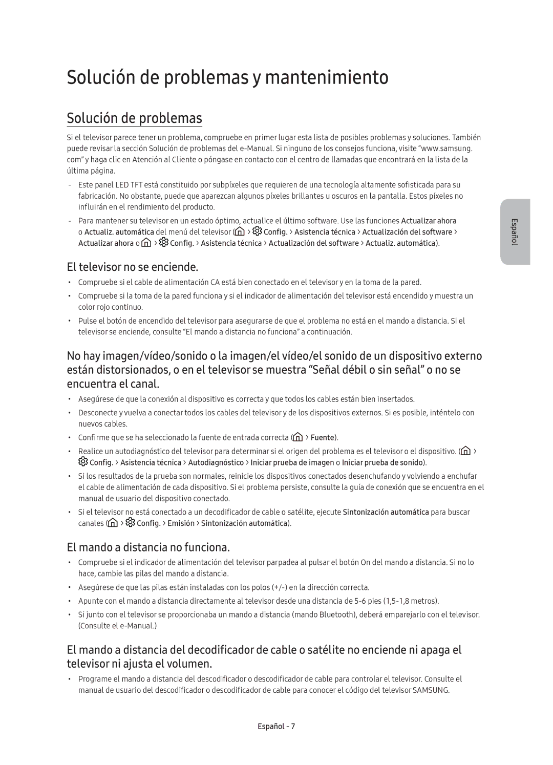 Samsung UE43KU6670UXXC, UE55KU6670UXXC, UE43KU6640UXXC Solución de problemas y mantenimiento, El televisor no se enciende 