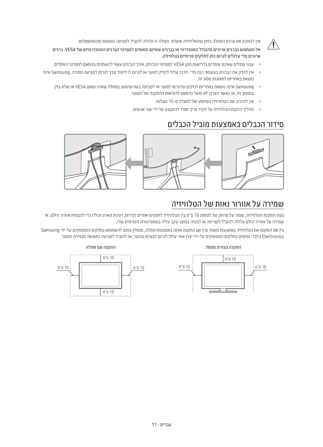 Samsung UE65KU7500UXSQ, UE43KU7500UXSQ manual הלתמ םע הנקתה, 11 תירבע 