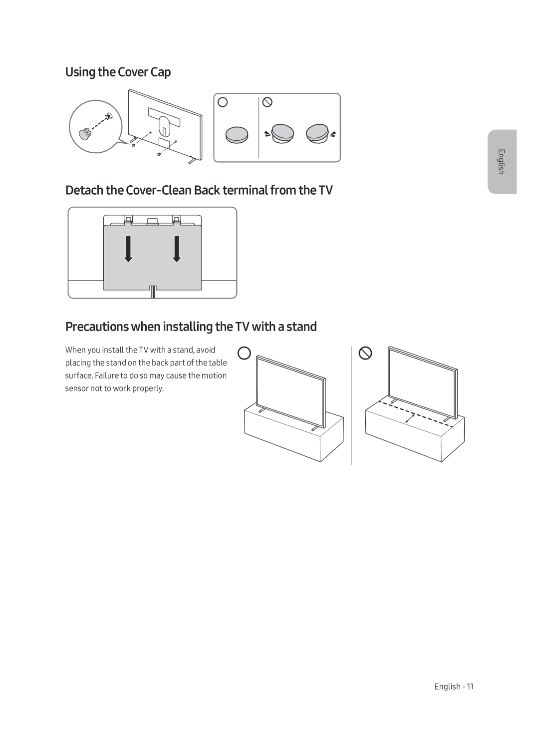 Samsung UE43LS003AUXRU manual Using the Cover Cap 