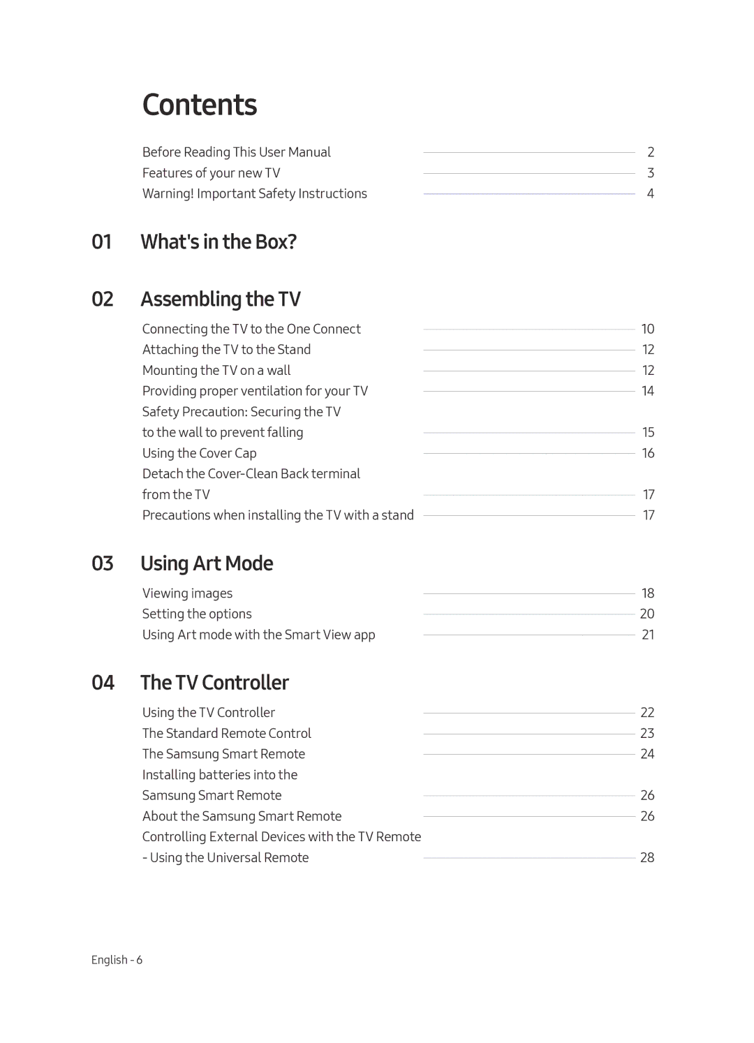 Samsung UE43LS003AUXZT, UE43LS003AUXZG, UE43LS003AUXXC, UE43LS003AUXXU manual Contents 