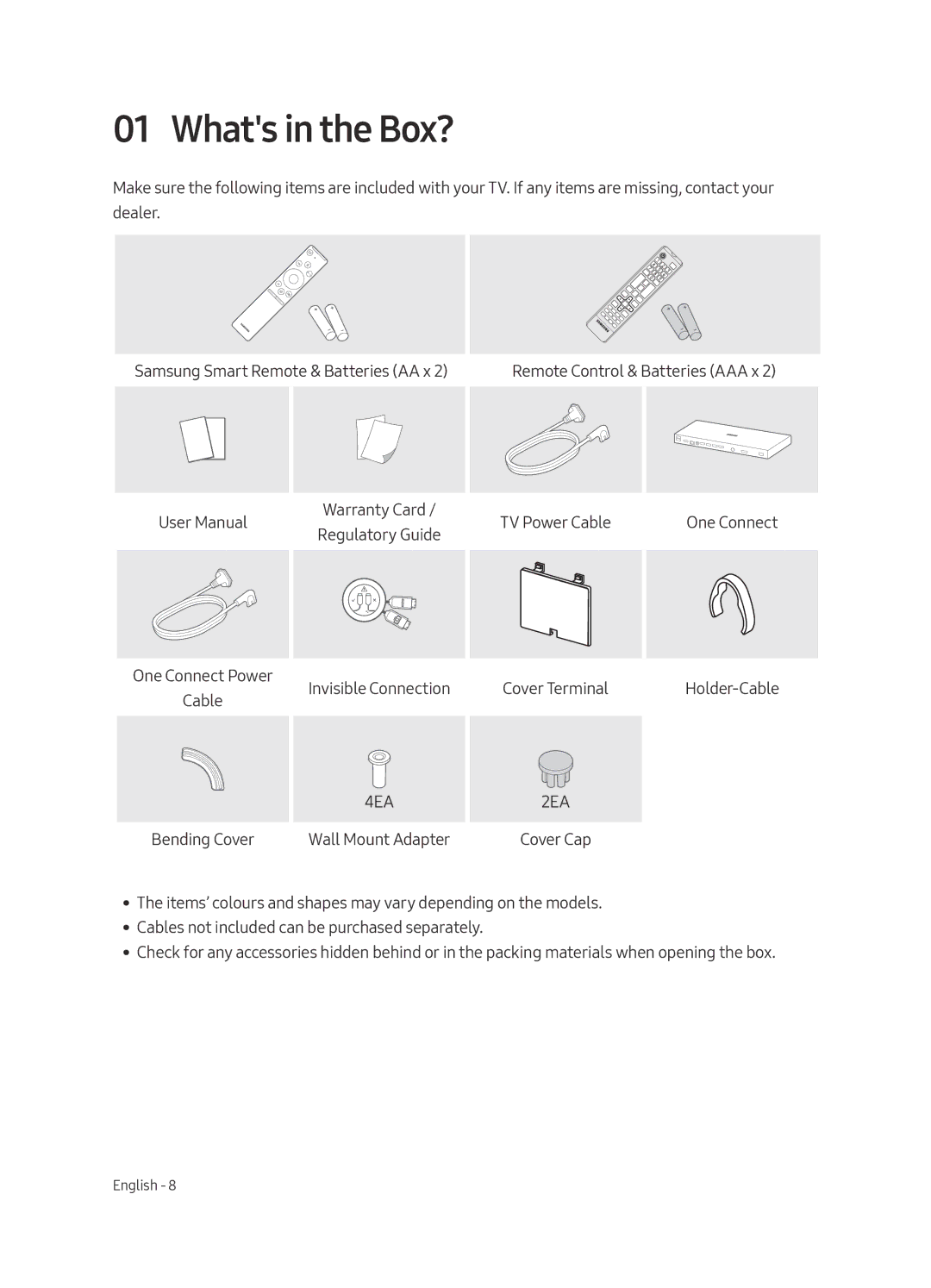 Samsung UE43LS003AUXZG, UE43LS003AUXXC, UE43LS003AUXZT, UE43LS003AUXXU manual Whats in the Box?, 2EA 