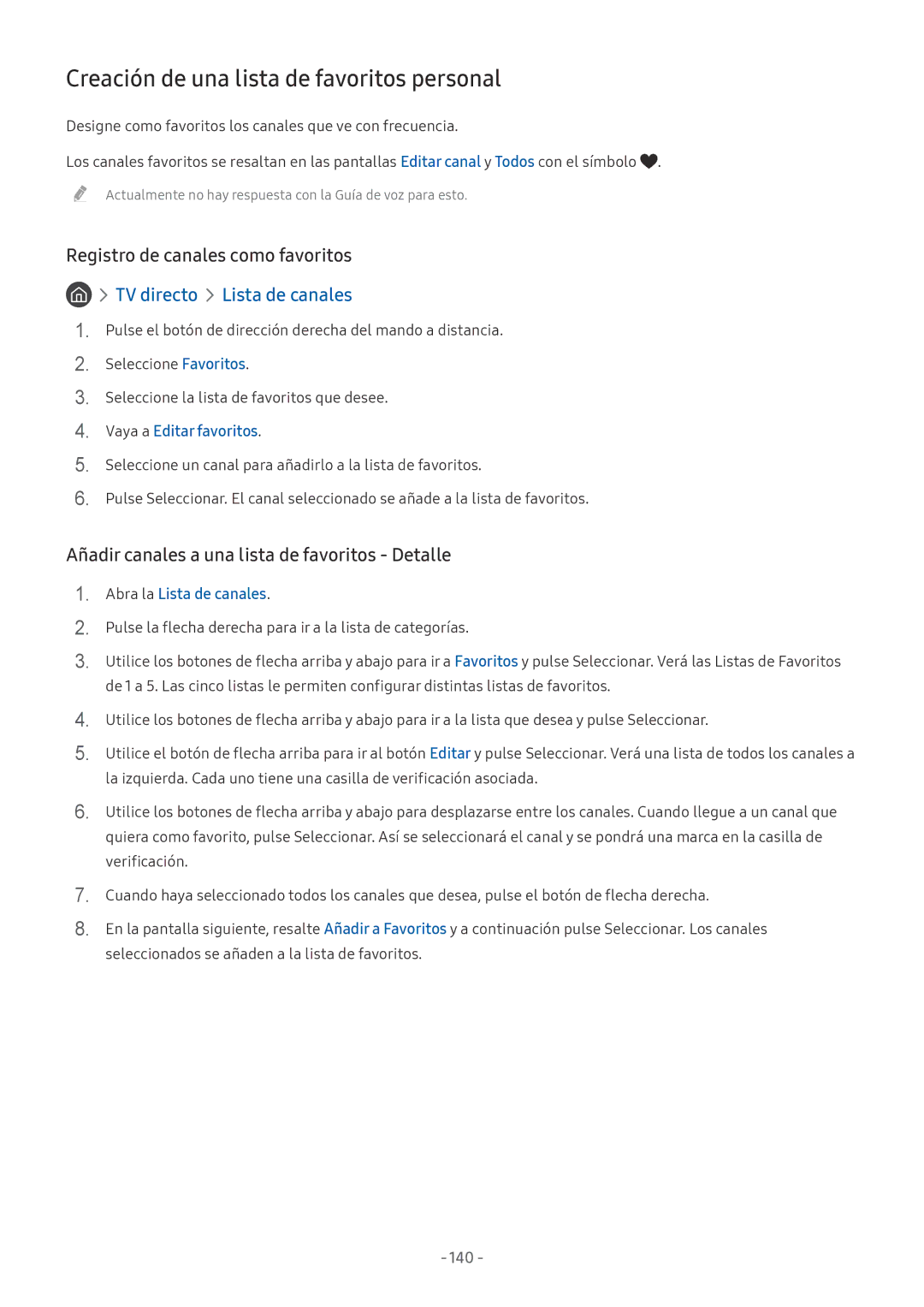 Samsung UE32M5525AKXXC, UE43M5502AKXXH Creación de una lista de favoritos personal, Registro de canales como favoritos 