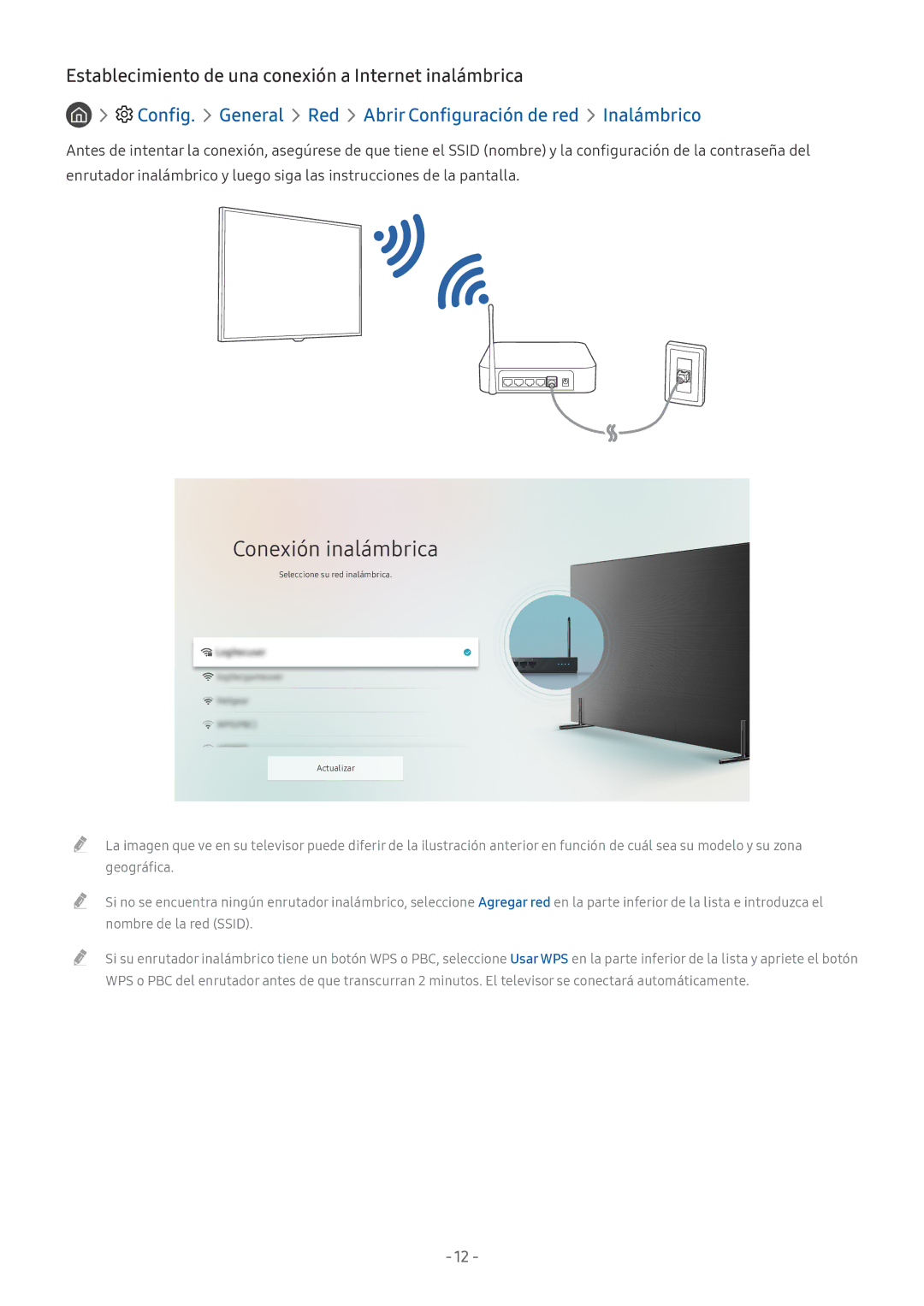 Samsung UE43M5505AKXXC, UE43M5502AKXXH, UE49M5502AKXXH manual Establecimiento de una conexión a Internet inalámbrica 