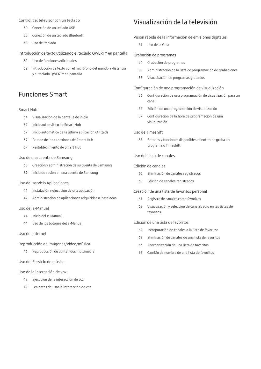 Samsung UE49M5515AKXXC, UE43M5502AKXXH, UE49M5502AKXXH, UE49M5605AKXXC manual Visualización de la televisión, Funciones Smart 