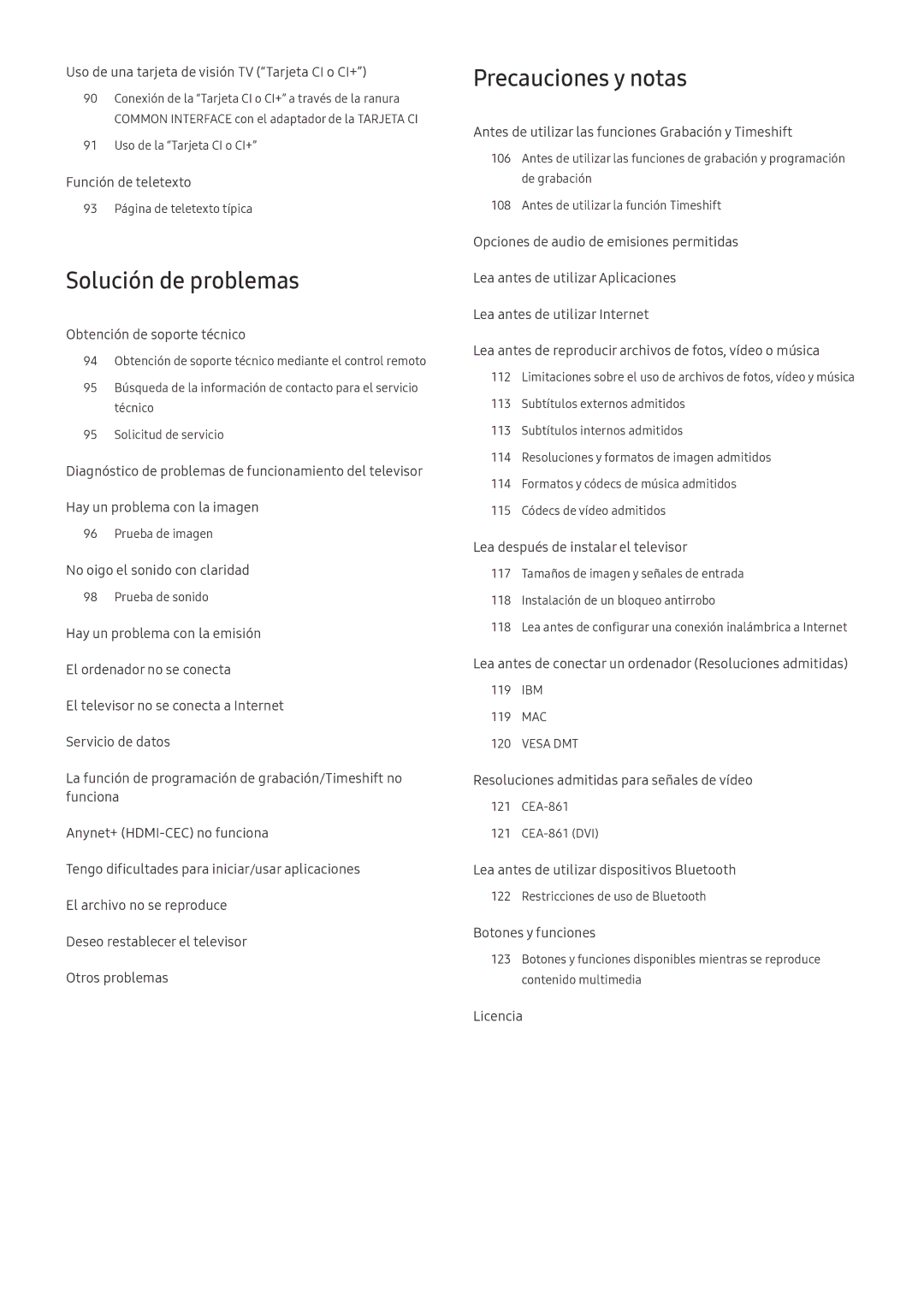 Samsung UE32M5575AUXXC, UE43M5502AKXXH, UE49M5502AKXXH, UE49M5605AKXXC manual Solución de problemas, Precauciones y notas 