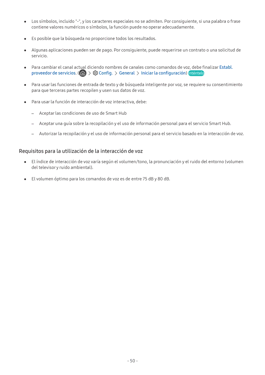 Samsung UE43M5505AKXXC, UE43M5502AKXXH, UE49M5502AKXXH manual Requisitos para la utilización de la interacción de voz 