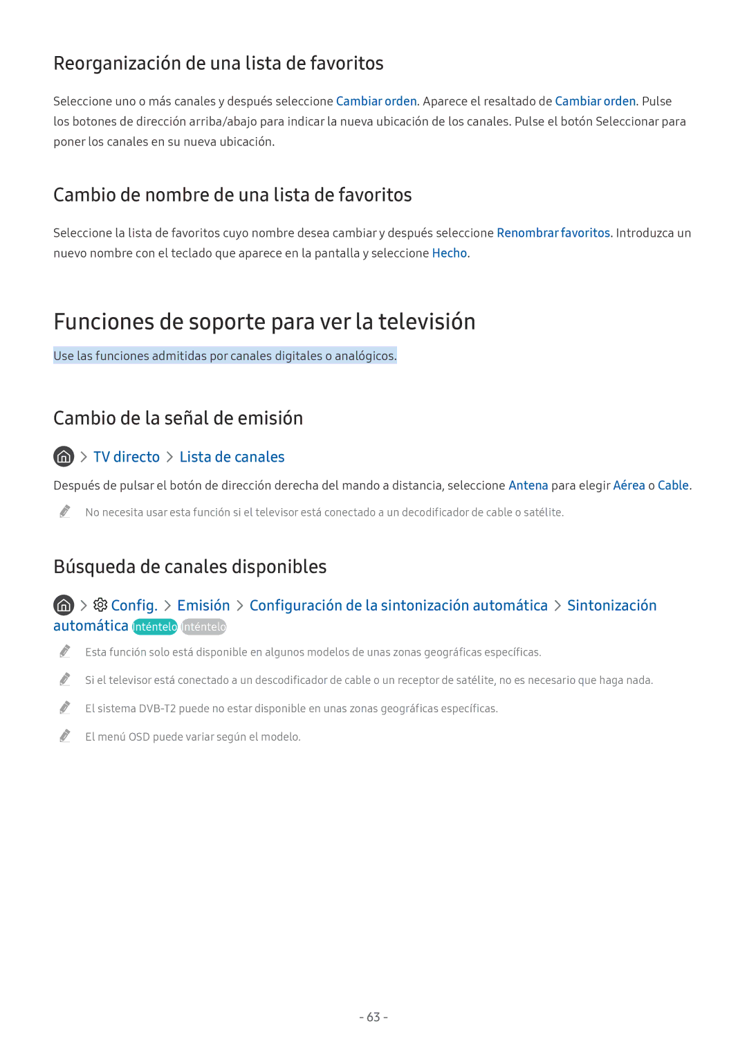 Samsung UE49M6372AUXXH manual Funciones de soporte para ver la televisión, Reorganización de una lista de favoritos 