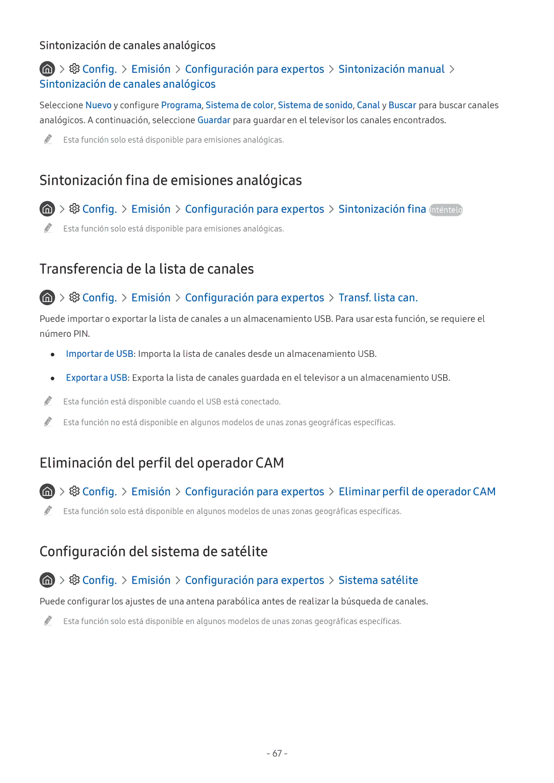 Samsung UE55M5575AUXXC, UE43M5502AKXXH Sintonización fina de emisiones analógicas, Transferencia de la lista de canales 