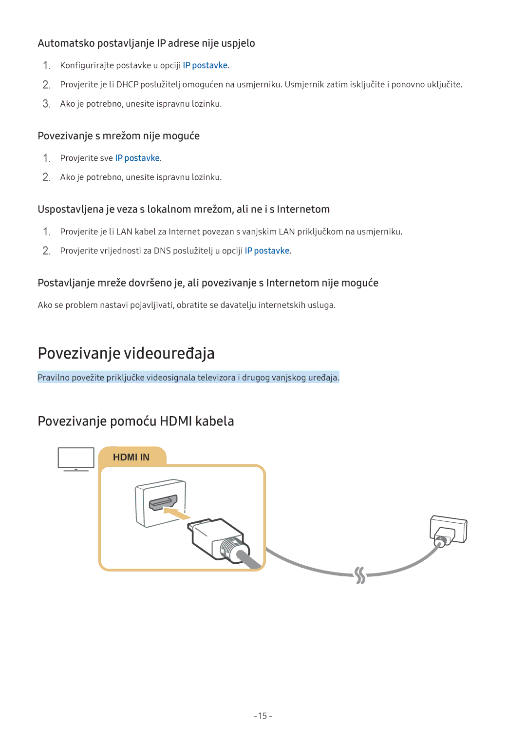 Samsung UE32M5572AUXXH, UE43M5522AKXXH, UE32M5522AKXXH manual Povezivanje videouređaja, Povezivanje pomoću Hdmi kabela 