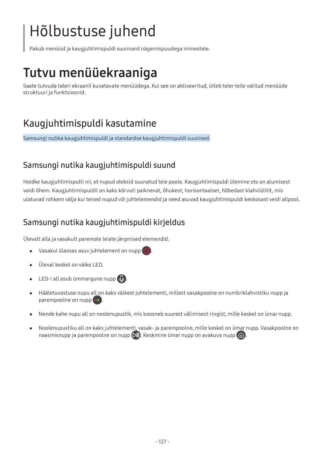 Samsung UE32M5522AKXXH, UE43M5522AKXXH manual Kaugjuhtimispuldi kasutamine, Samsungi nutika kaugjuhtimispuldi suund 