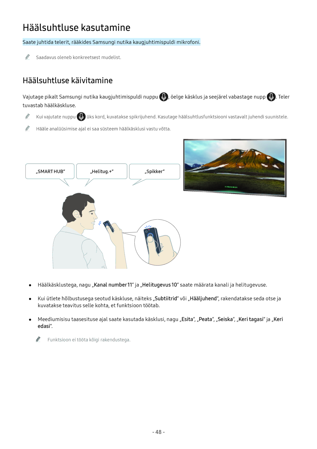 Samsung UE43M5522AKXXH, UE32M5522AKXXH, UE43M5502AKXXH, UE32M5502AKXXH, UE49M5502AKXXH, UE49M5522AKXXH Häälsuhtluse kasutamine 