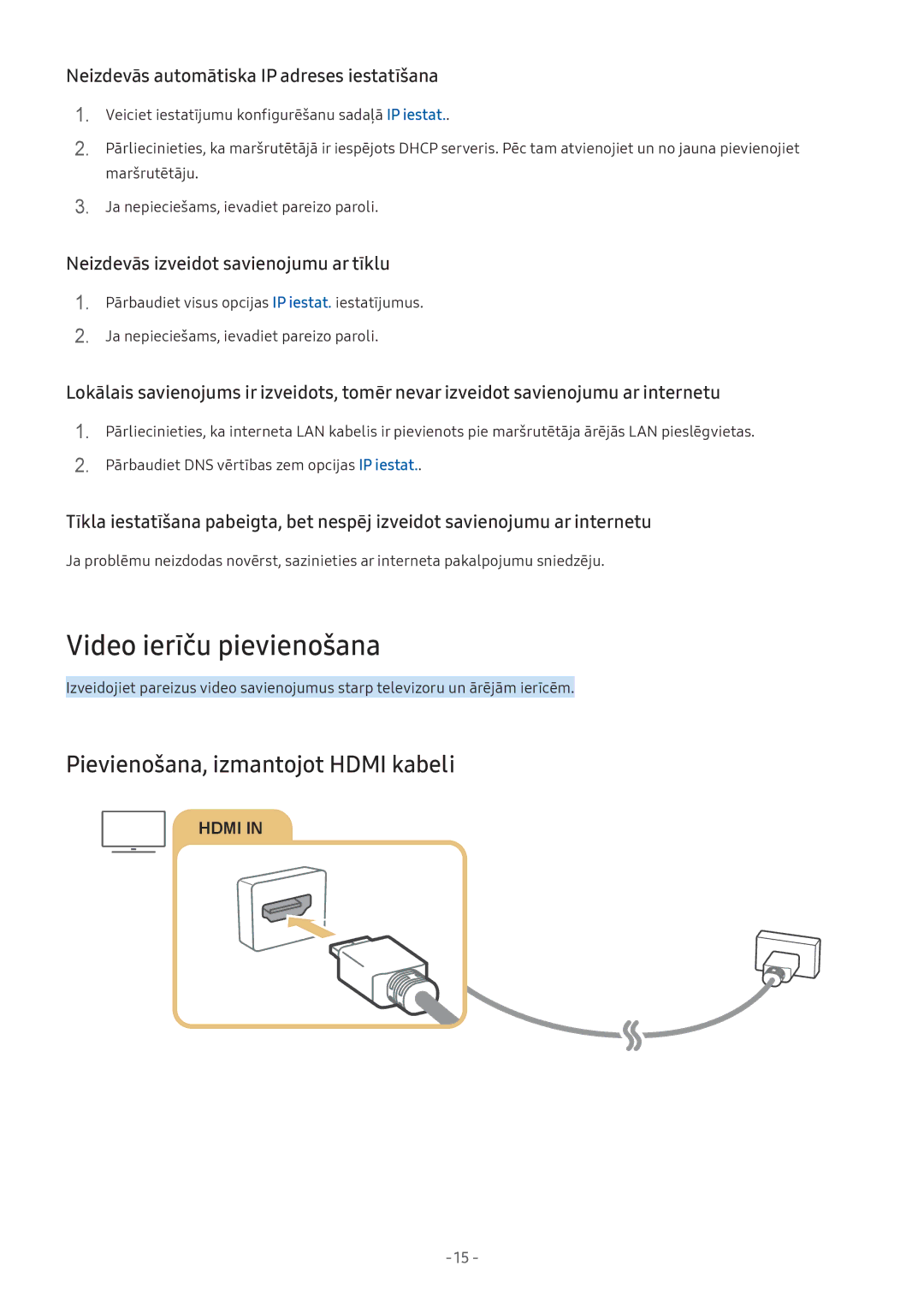 Samsung UE32M5502AKXXH, UE43M5522AKXXH, UE32M5522AKXXH manual Video ierīču pievienošana, Pievienošana, izmantojot Hdmi kabeli 