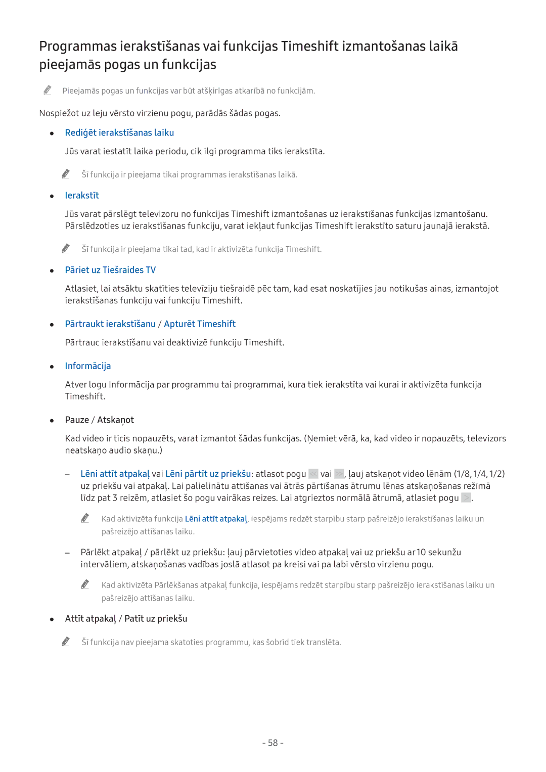 Samsung UE49M5502AKXXH, UE43M5522AKXXH manual Rediģēt ierakstīšanas laiku, Ierakstīt, Pāriet uz Tiešraides TV, Informācija 