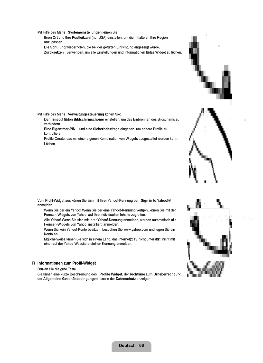 Samsung UE40B7090WWXZG, UE46B7090WWXZG manual Informationen zum Profil-Widget, Lernprogramm wiederholen Zurücksetzen 