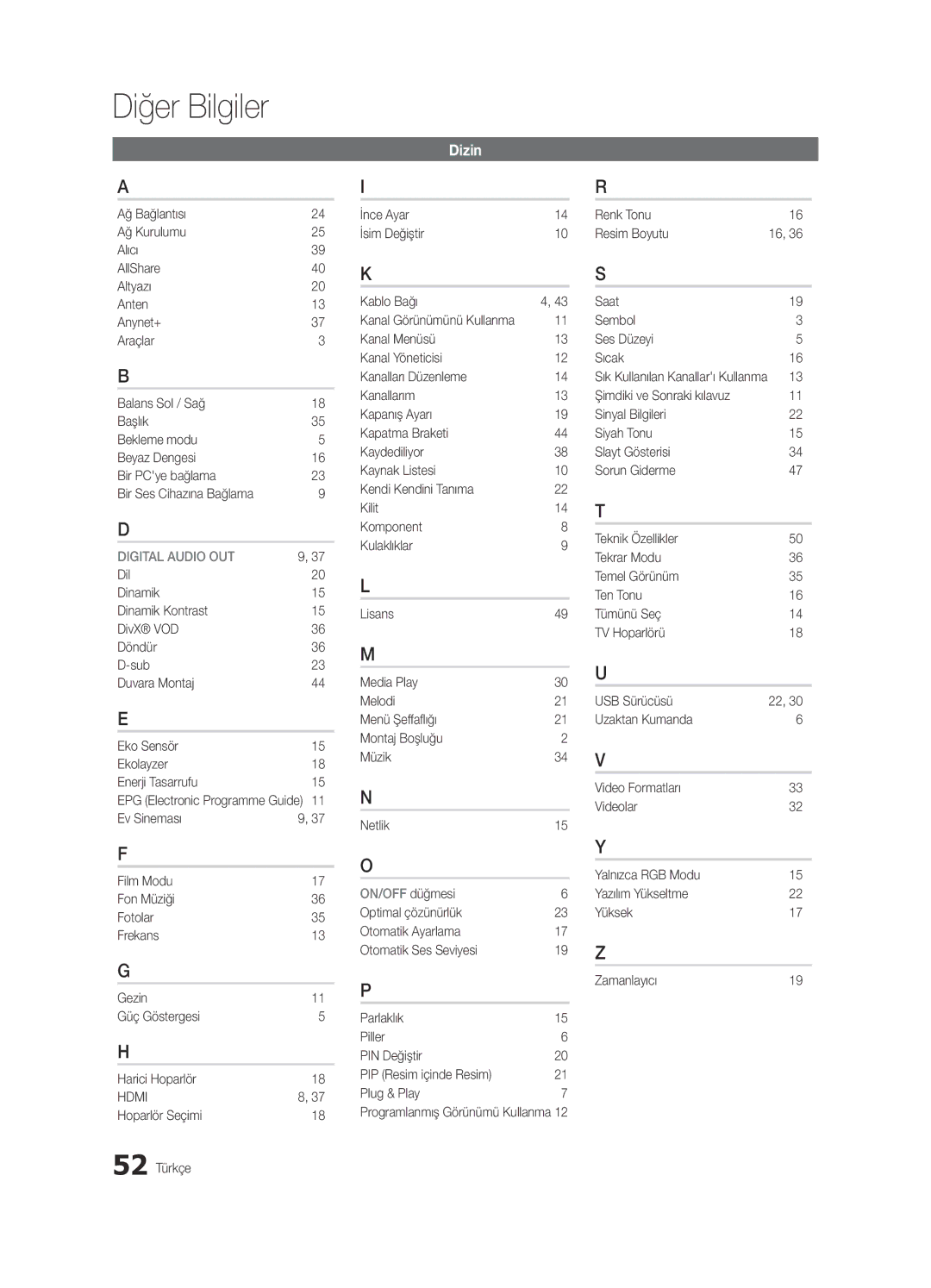 Samsung UE37C5100QWXXC manual Dizin, Renk Tonu Resim Boyutu Saat Sembol Ses Düzeyi Sıcak, Kanal Görünümünü Kullanma 