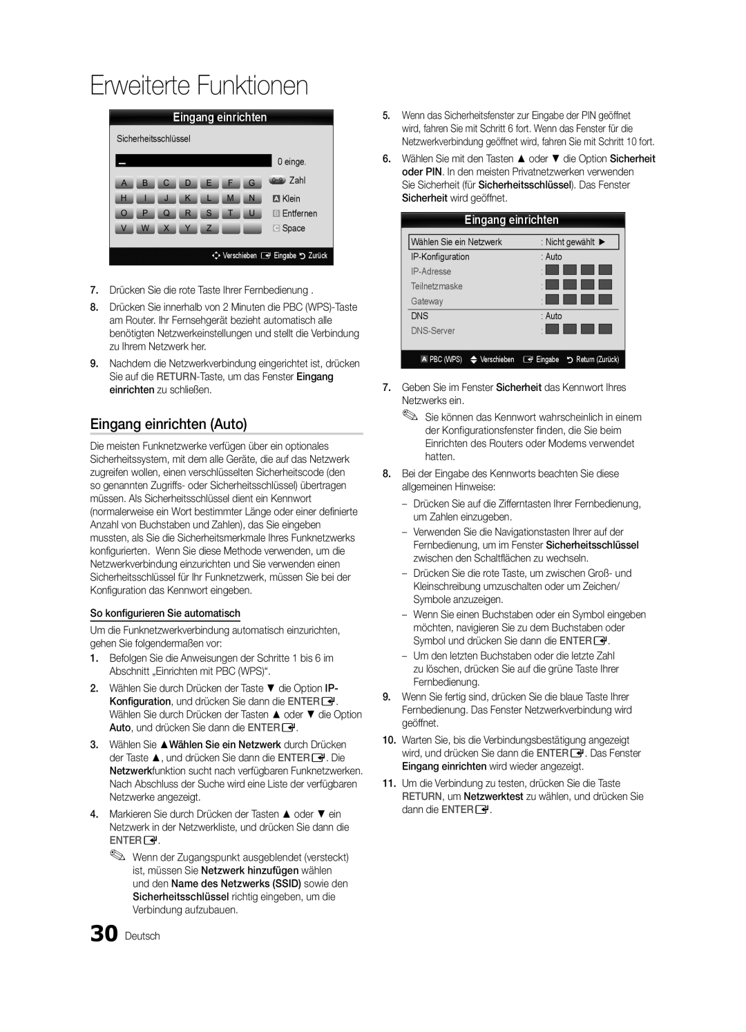 Samsung UE37C6500UPXZT, UE46C6500UPXZT, UE32C6510UPXZT, UE40C6500UPXZT, UE32C6500UPXZT manual Sicherheitsschlüssel Einge, Klein 