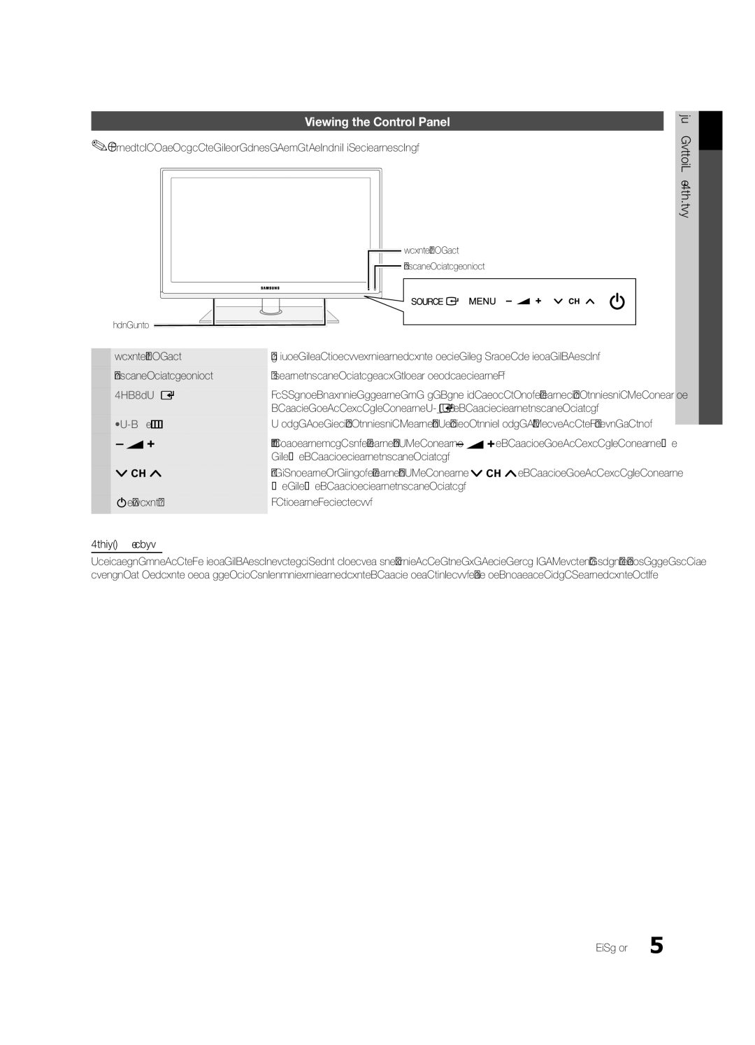 Samsung UE55C6700USXZG, UE46C6740SSXXN Viewing the Control Panel, Product colour and shape may vary depending on the model 