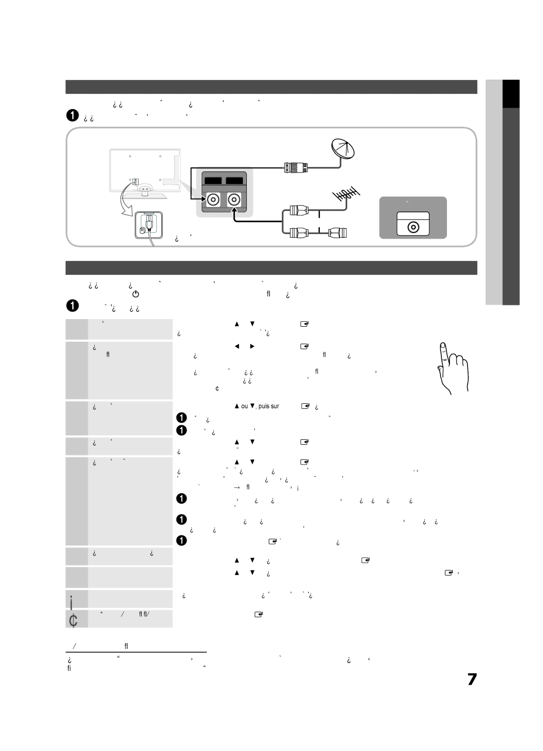 Samsung UE46C6710USXXN manual Raccordement à une antenne, Plug & Play configuration initiale, Entrée de l’alimentation 