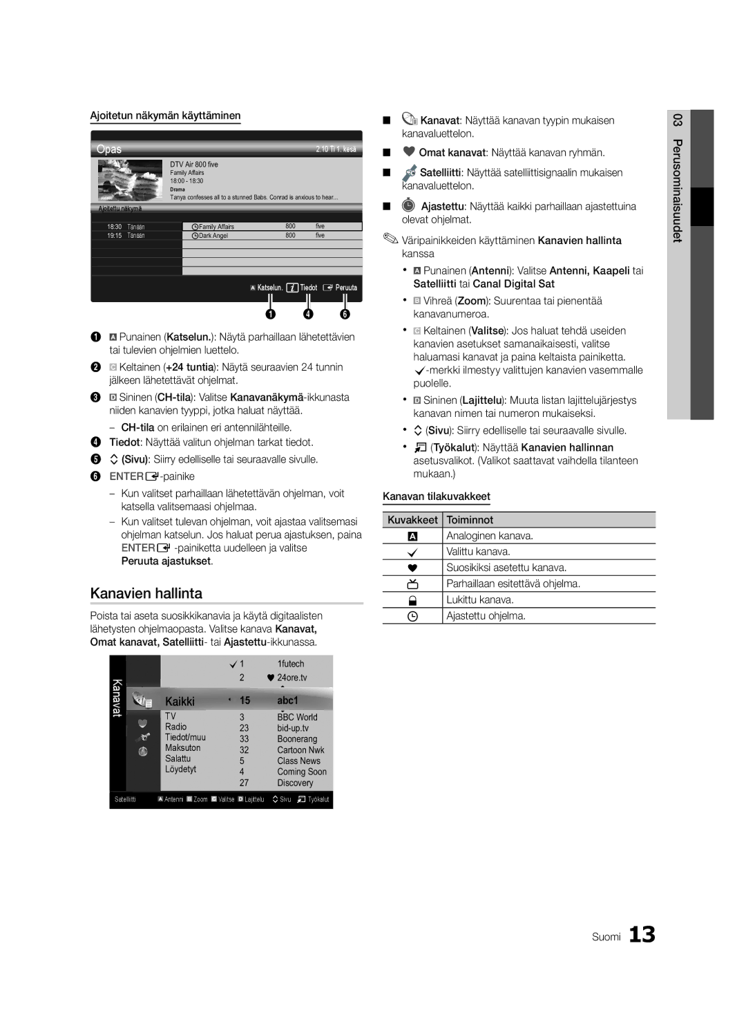 Samsung UE32C6705USXXE, UE46C6820USXZG manual Kanavien hallinta, Ajoitetun näkymän käyttäminen, Peruuta ajastukset, Maksuton 