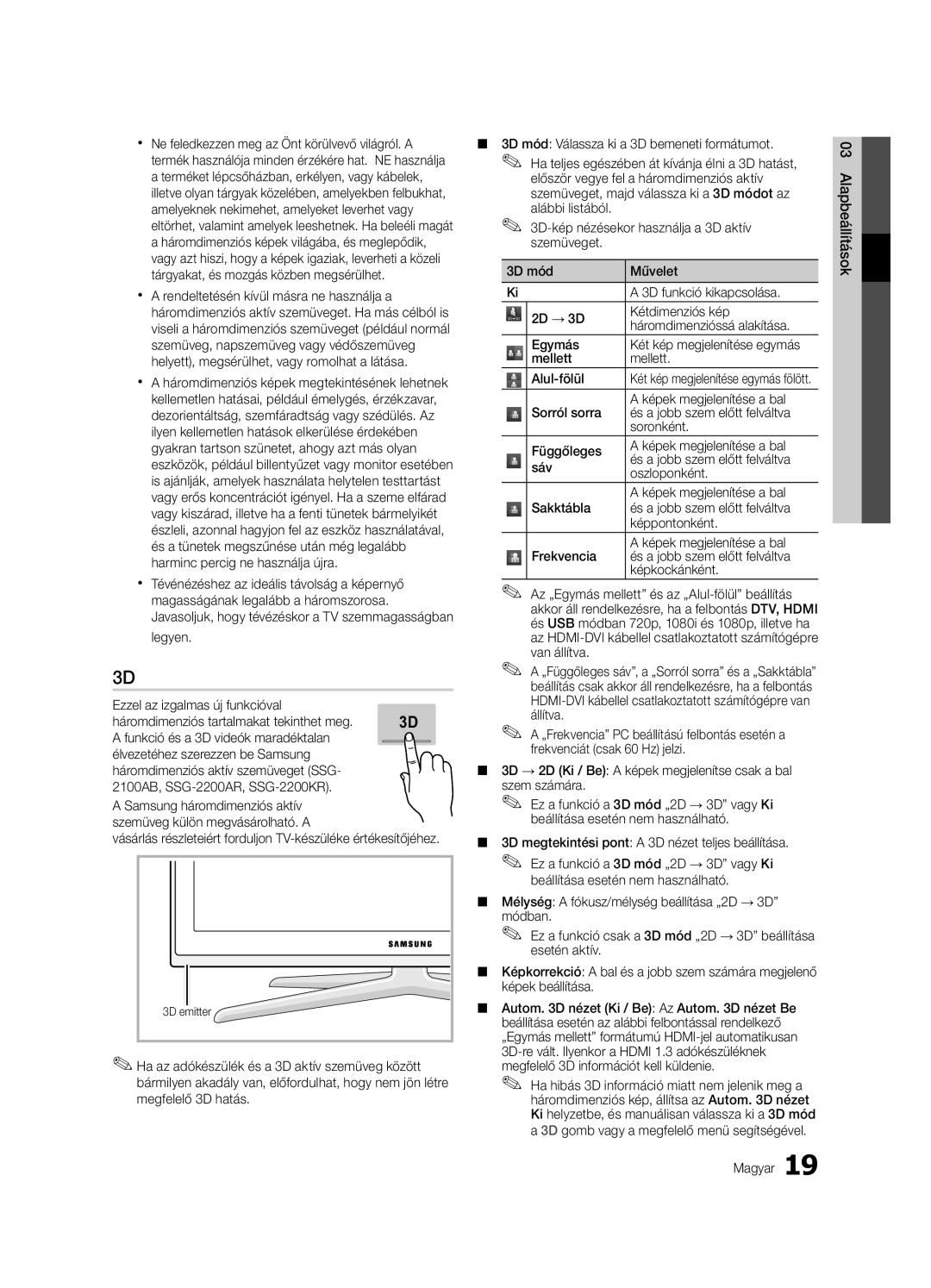 Samsung UE65C8000XWXXH Ne feledkezzen meg az Önt körülvevő világról. a, Terméket lépcsőházban, erkélyen, vagy kábelek 