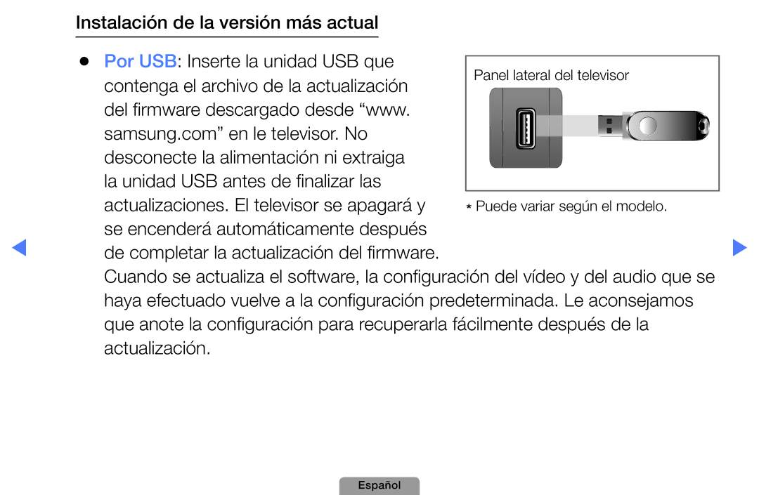 Samsung UE32D5000PWXXC, UE46D5000PWXZG, UE22D5010NWXZG, UE40D5000PWXXH, UE27D5010NWXXC manual Panel lateral del televisor 