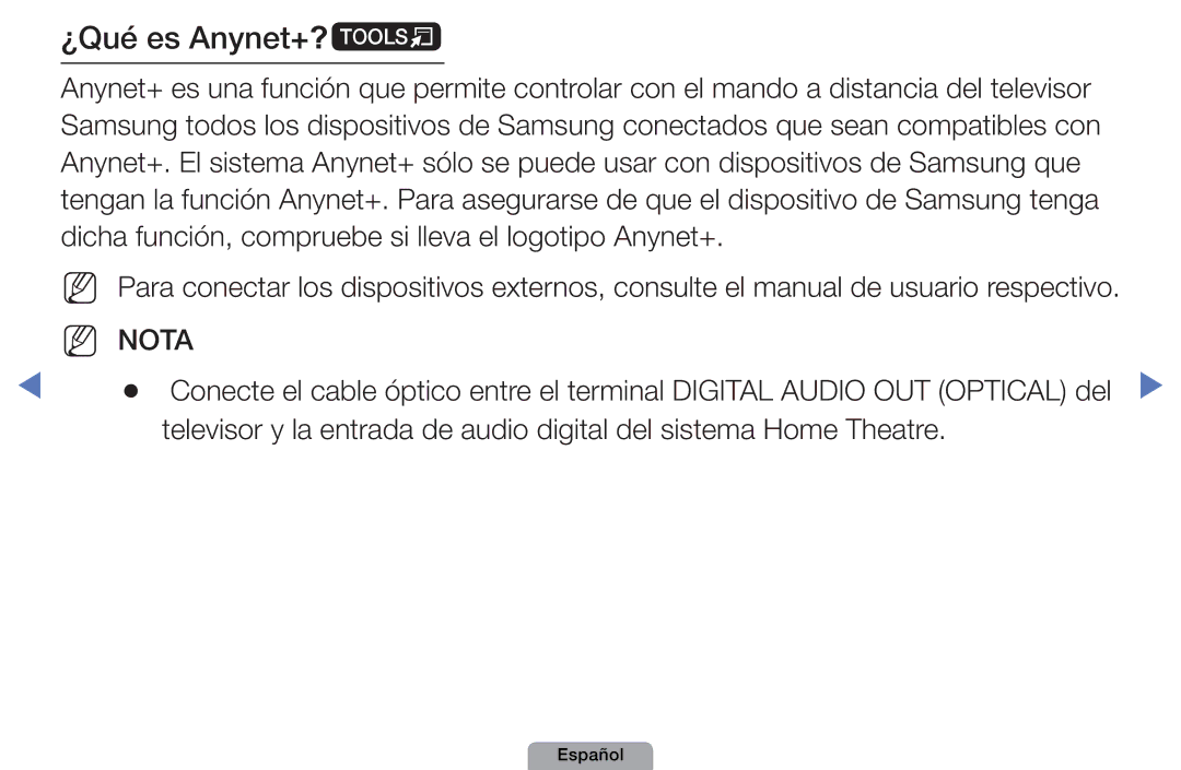 Samsung UE46D5000PWXXH, UE46D5000PWXZG, UE22D5010NWXZG, UE40D5000PWXXH, UE27D5010NWXXC, UE32D4010NWXXC manual ¿Qué es Anynet+?t 