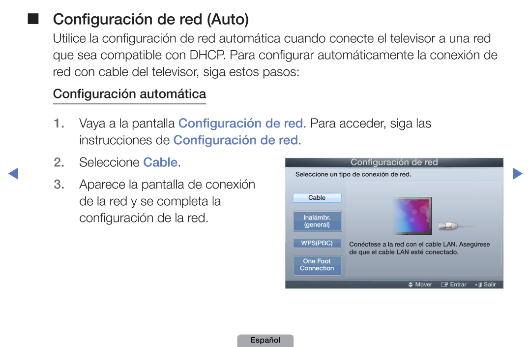 Samsung UE32D5800VWXXC, UE46D5000PWXZG, UE22D5010NWXZG, UE40D5000PWXXH, UE27D5010NWXXC manual Configuración de red Auto 