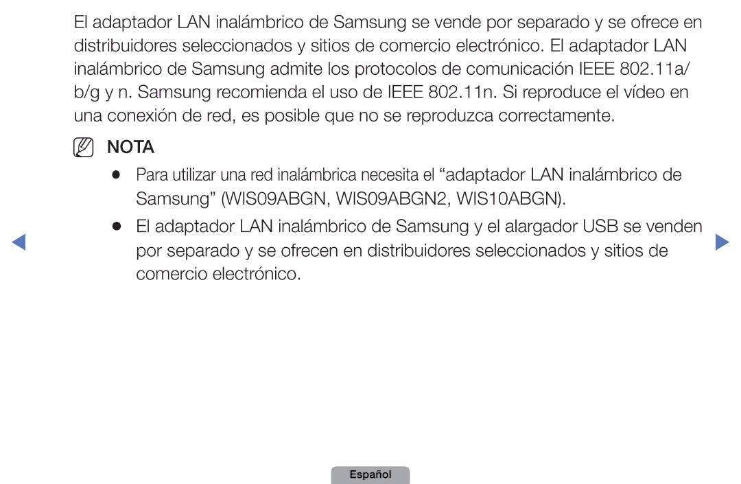 Samsung UE19D4000NWXXC, UE46D5000PWXZG, UE22D5010NWXZG manual Samsung WIS09ABGN, WIS09ABGN2, WIS10ABGN, Comercio electrónico 