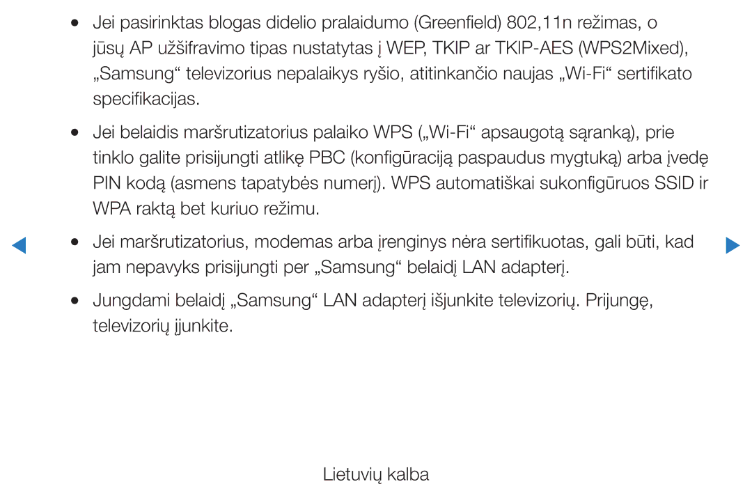 Samsung UE40D5500RWXXH, UE46D5500RWXXH, UE32D5500RWXXH, UE37D5500RWXXH, UE27D5000NWXBT manual WPA raktą bet kuriuo režimu 